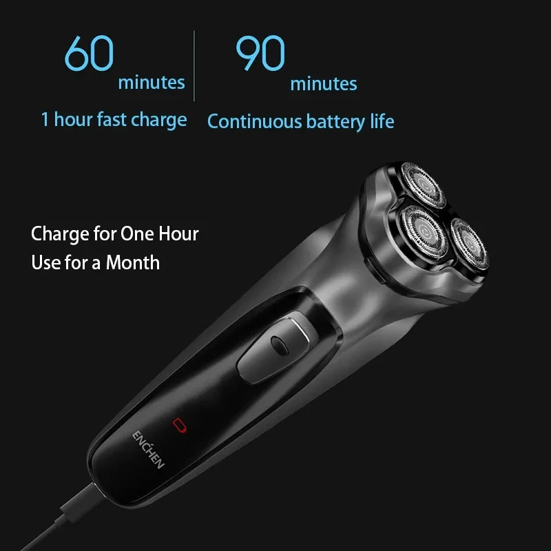 Electric shaver ENCHEN BlackStone Electric Shaver Razor Men Type-C Rechargeable Shaving Beard Machine Intelligent Control Travel Lock