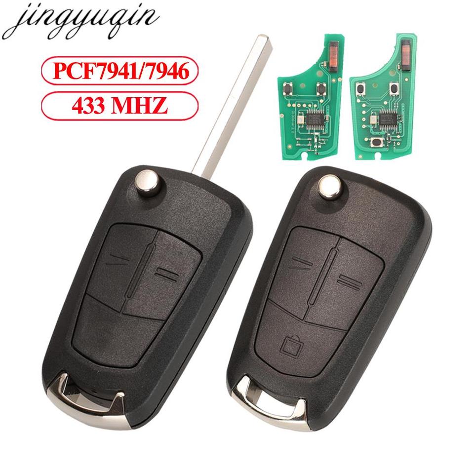 Jingyuqin 2/3B Flip Remote Car Key 433MHZ PCF7941/7946 For Opel/Vauxhall Astra H 2004-2009 Zafira B 2005-2013 Corsa D Vectra C
