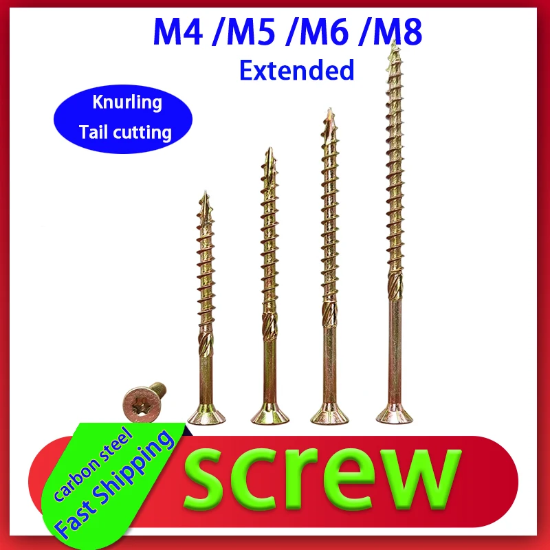 M4M5M6M8PlumGrooveCountersunkHeadCutTailKnurledWoodScrew