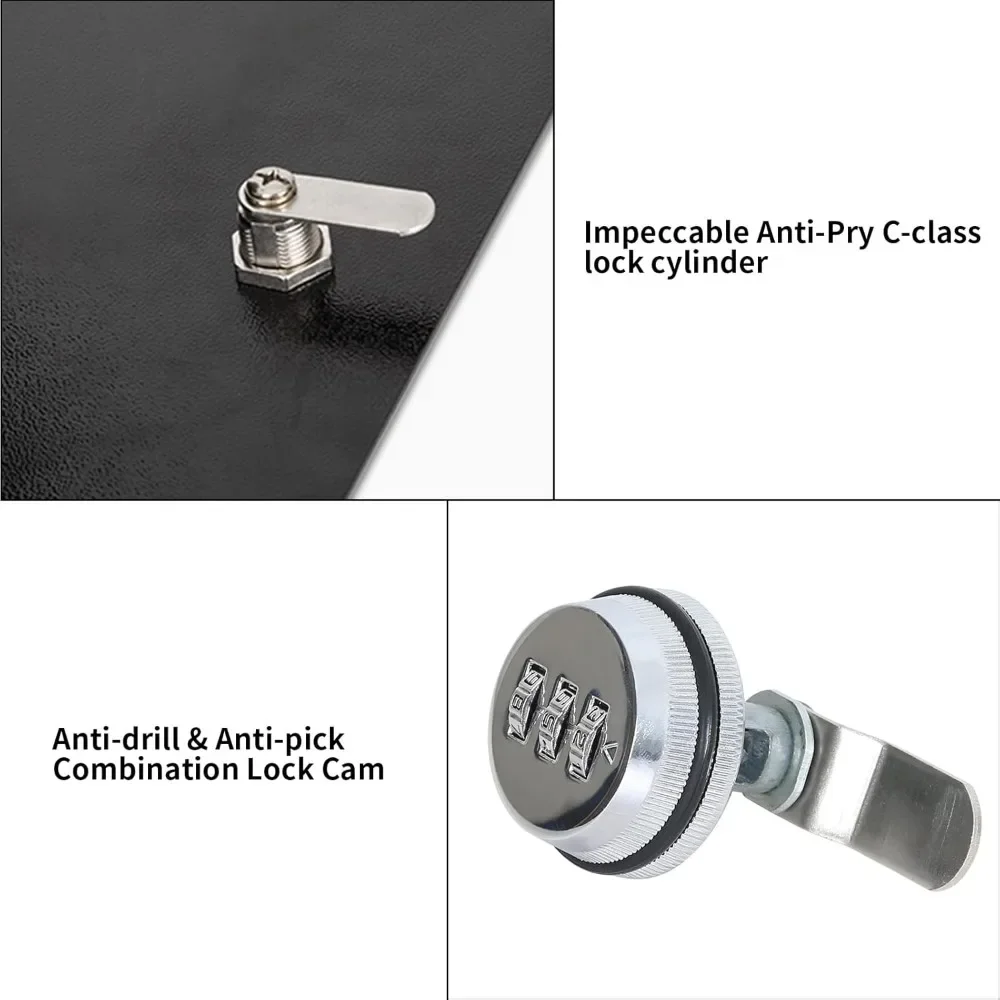 Locking Mailbox, Curbside Security Mailbox with Combination Lock, Post Mount Lockable Mailbox with Reflective Numbers 4