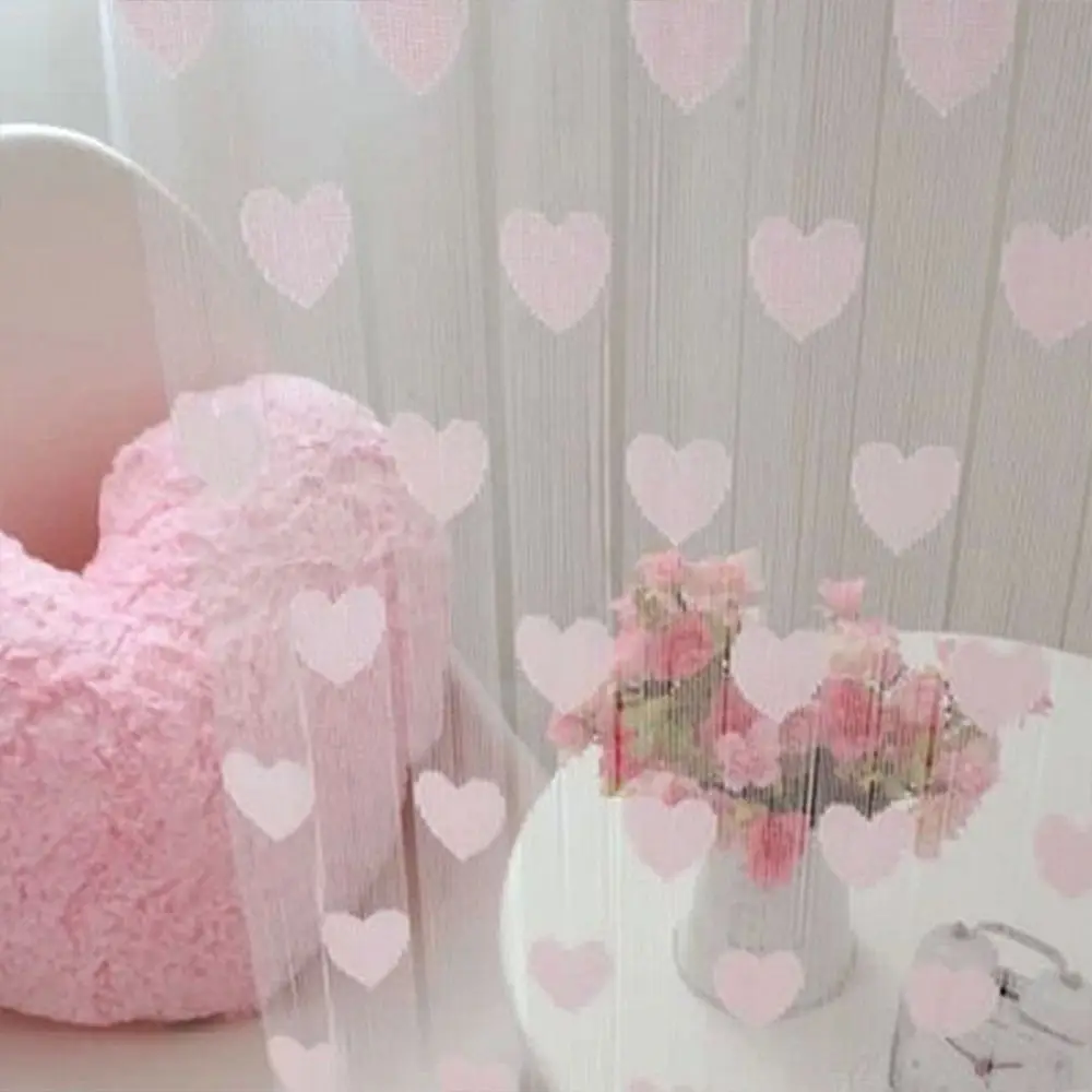 New Arrivals New Drapes Door Loving Heart Curtain Pattern Window Tassel