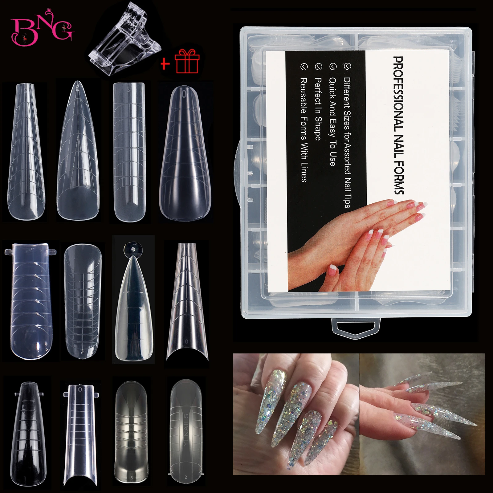 60/120pcs Set French Extended Half Cover C Curve Dual Form False Tips Poly  Nail Gel System Acrylic Diy Stiletto Mold Forms - Nail Form - AliExpress