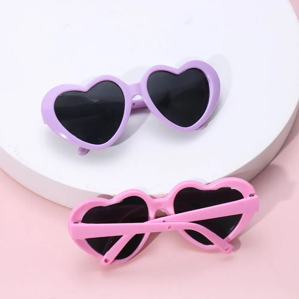 Doll Eyewear Accessories Heart Miniature Sunglasses Candy Color Frame Doll Glasses Toys For 60CM Dolls Dress Up