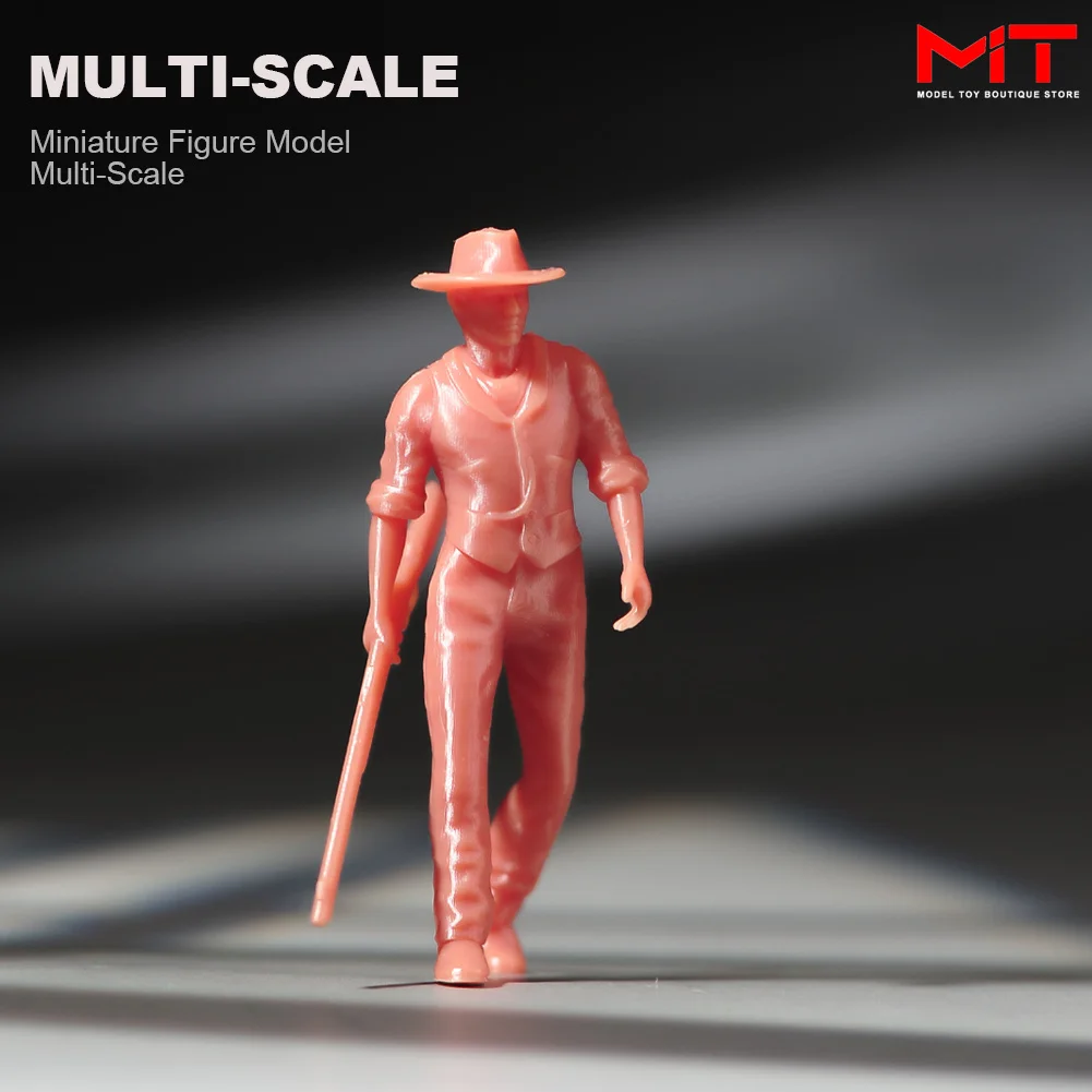 Set Figure In Miniatura Scala 1/64 - Cowboy Gentiluomo Uomo, Perfetto Per Diorami