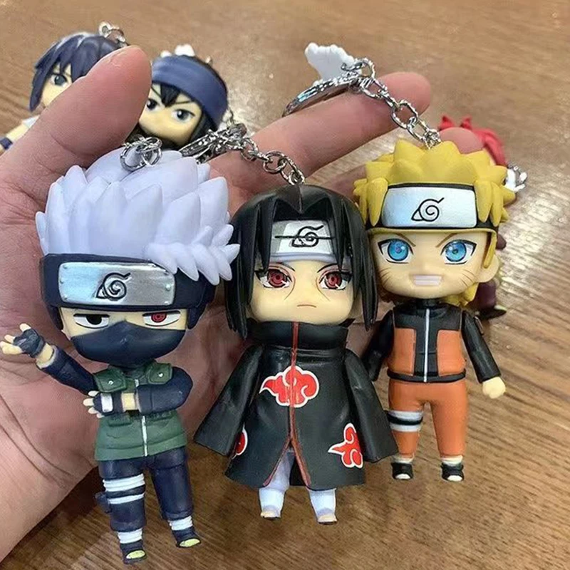 Chaveiro almofada Naruto, Sasuke, Itachi Uchiha, Minato, Kakashi, Jiraiya e Sakura anime Naruto Shippuden almofadado kawaii fofo bolsa e chave