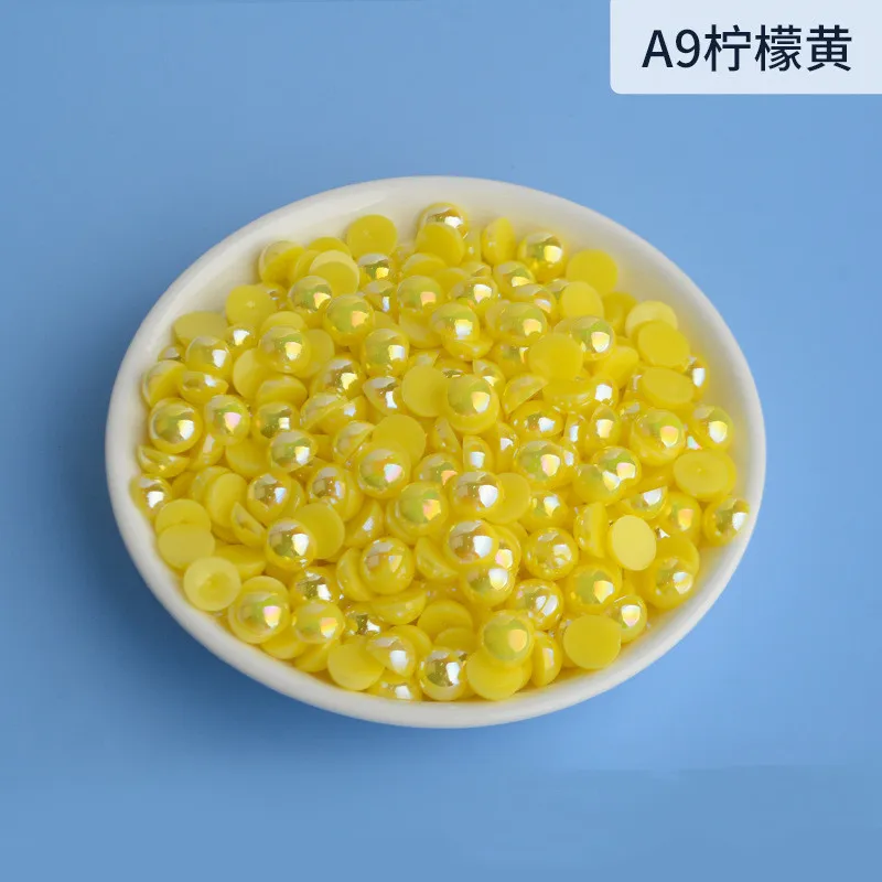 3mm-12mm Halb Runde AB Perle kunststoff Nicht Hotfix Flache Rückseite Glitters ABS mode decor schmuck für nail art DIY Telefon – Detail 5