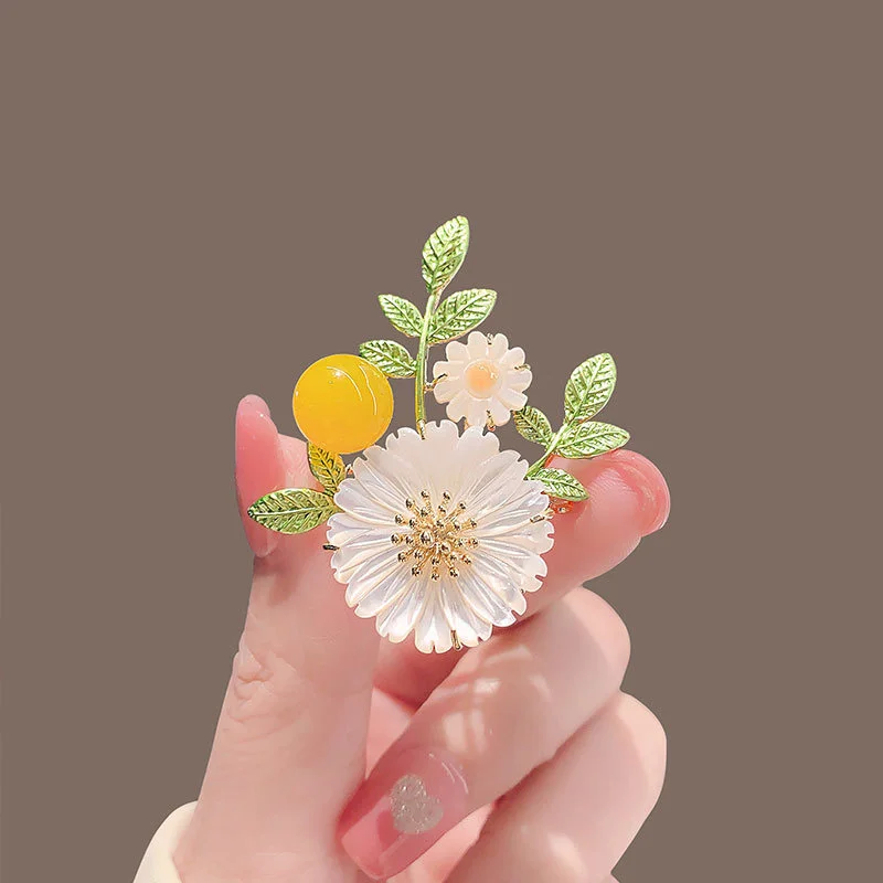 작은 데이지 꽃 브로치, 여성 의류 코트, 쥬얼리, 파티 액세서리, 패션 선물