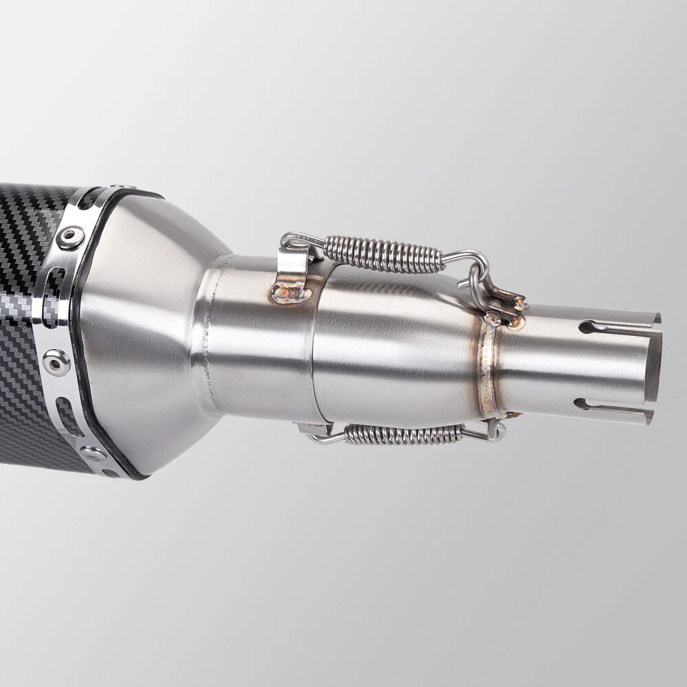 Universal Intermediate Motorcycle Link Pipe, Modified Muffler, Adjustable Diameters
