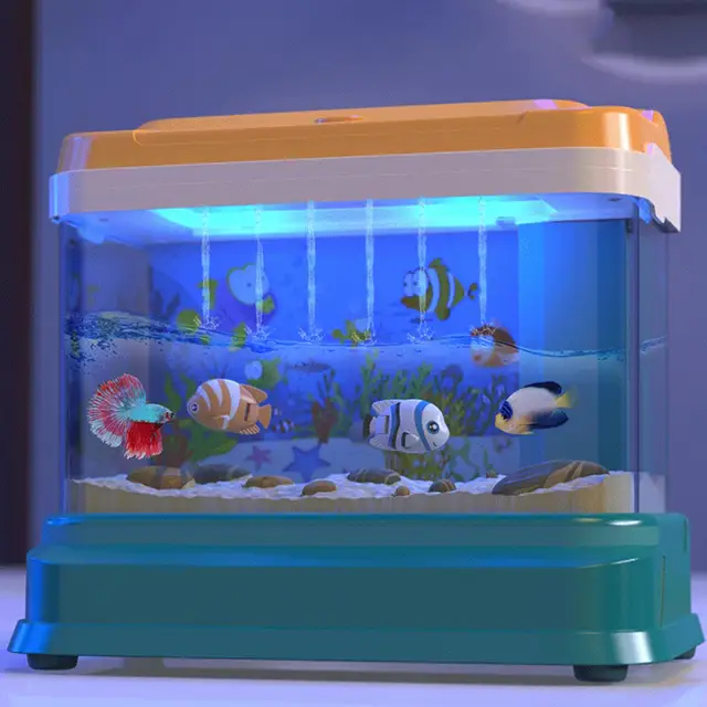 Children's Fishing Toy Fish Tank Water Circulation Aquarium Magnetic Fish Rod Hand-eye Coordination Fine Motor Skill Training 4
