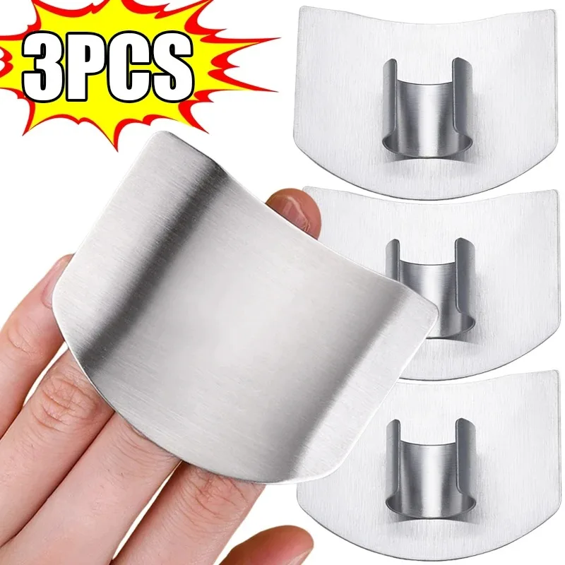 1/3PCS Stainless Steel Finger Guard Adjustable Finger Anti-cut Protector Vegetable Cutting Thumb Guard Tool Kitchen Accessories