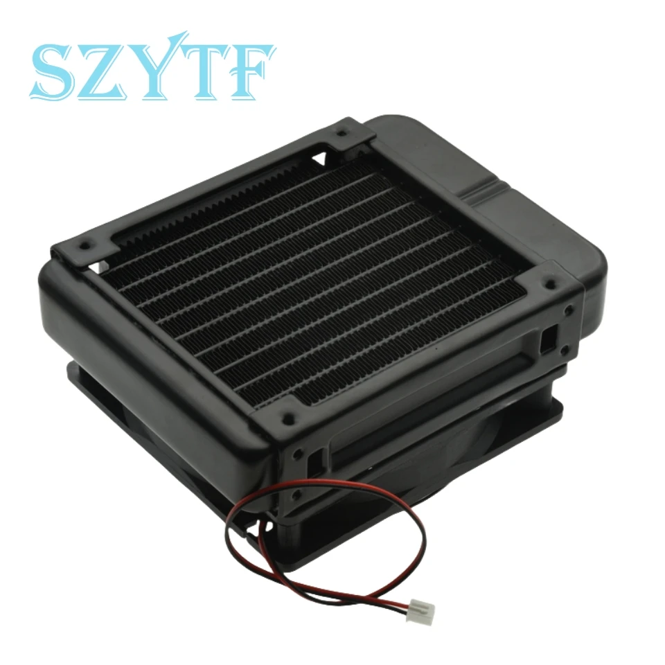 Low Noise 120 x 120mm Water Cooling CPU Cooler Row Heat Exchanger Radiator with Fan 1pcs