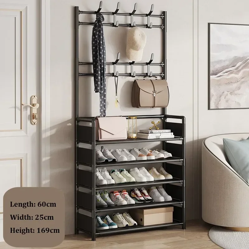 Entryway Shoes Organizer Integrated Coat Hat Rack Strong Load