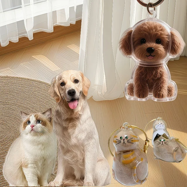 Conteneur Transparent de stockage de poils de chien, Adorable pendentif de Capsule de souvenir d'animal de compagnie avec porte-clés pour les amoureux des animaux de compagnie, porte-clés commémoratif DIY 5 Conteneur Transparent de stockage de poils de chien, Adorable pendentif de Capsule de souvenir d'animal de compagnie avec porte-clés pour les amoureux des animaux de compagnie, porte-clés commémoratif DIY 5