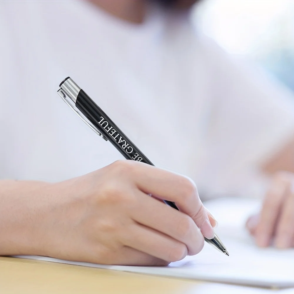 12Pcs 볼펜 1.0mm 블랙 영감 푸시 액션 볼펜 연구 사무 용품 부드러운 쓰기