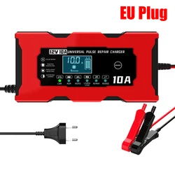 Smart 12V 10A Battery Charger for Versatile Applications - Lifepo4, Lead Acid, AGM, GEL, and Lithium (12V 10A EU Plug)