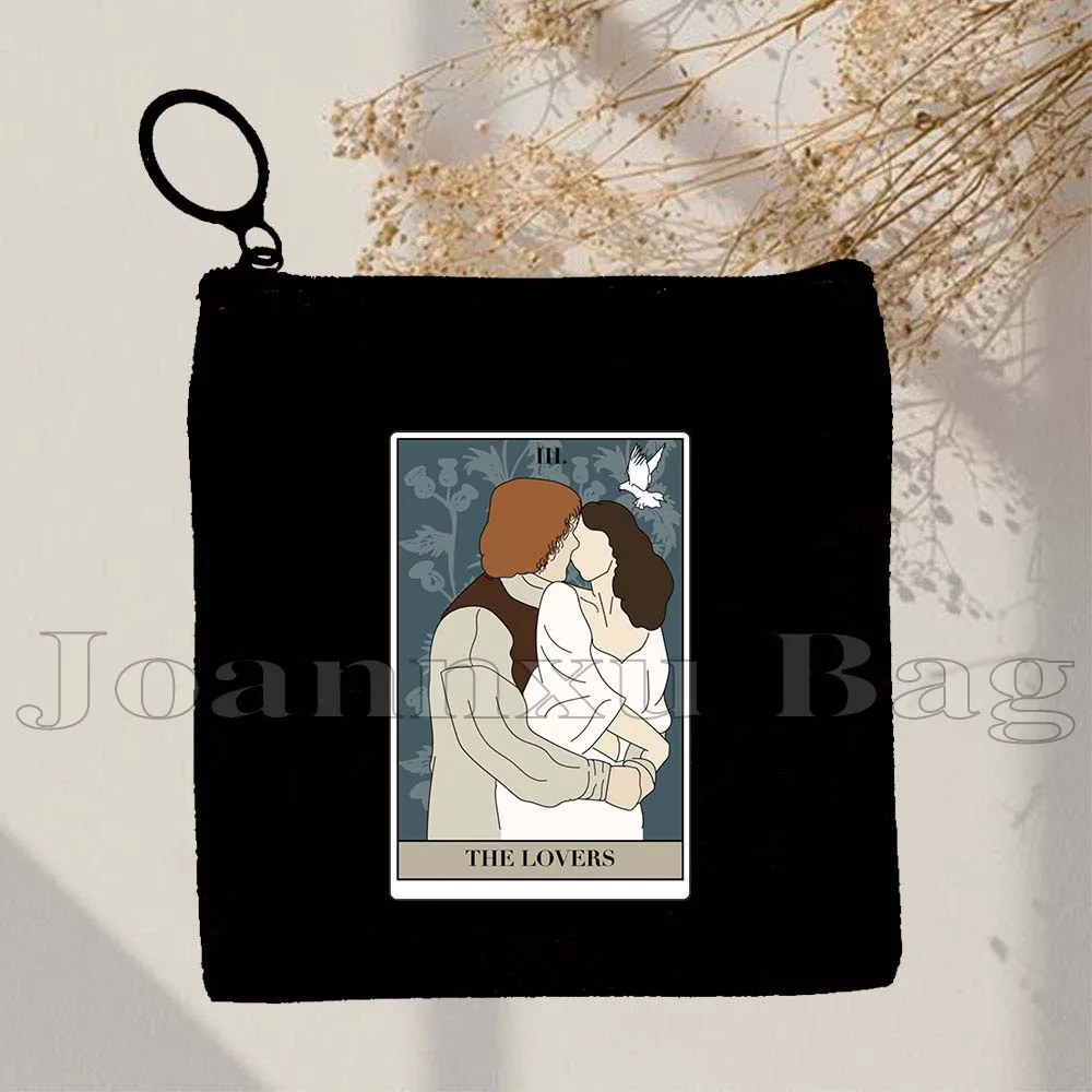 Outlander Jamie and Claire Fraser Some Like It Scot Retro Fan Gifts Canvas Coin Purse Key Case Small Bag Wallet Zipper Pouch