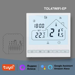 Smart Home WiFi Floor Thermostat with Voice Control for Underfloor Heating Temperature Regulation (Electric Floor(16A))