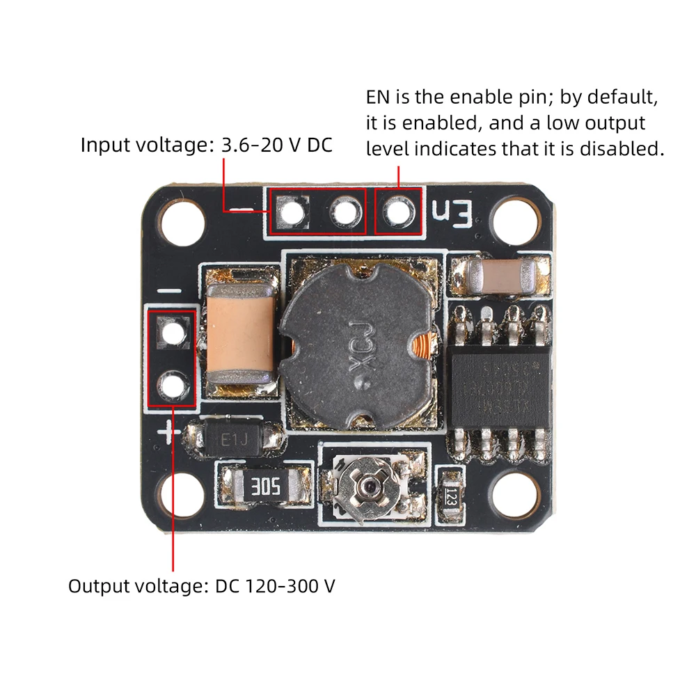 DC 3,6-20V zu 120-300V Boost-Modul Hochspannungswandler Ultrakompakte Größe für DIY-Stromversorgung ﻿ – Detail 15