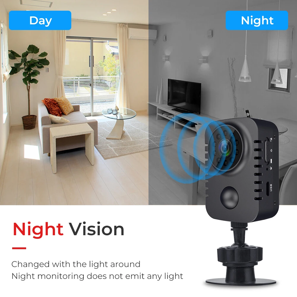 1080P Mini Body Camera HD Video Surveil Camera Surveillance Recorder Camera Motion Activated Small Nanny Cam Small Cam