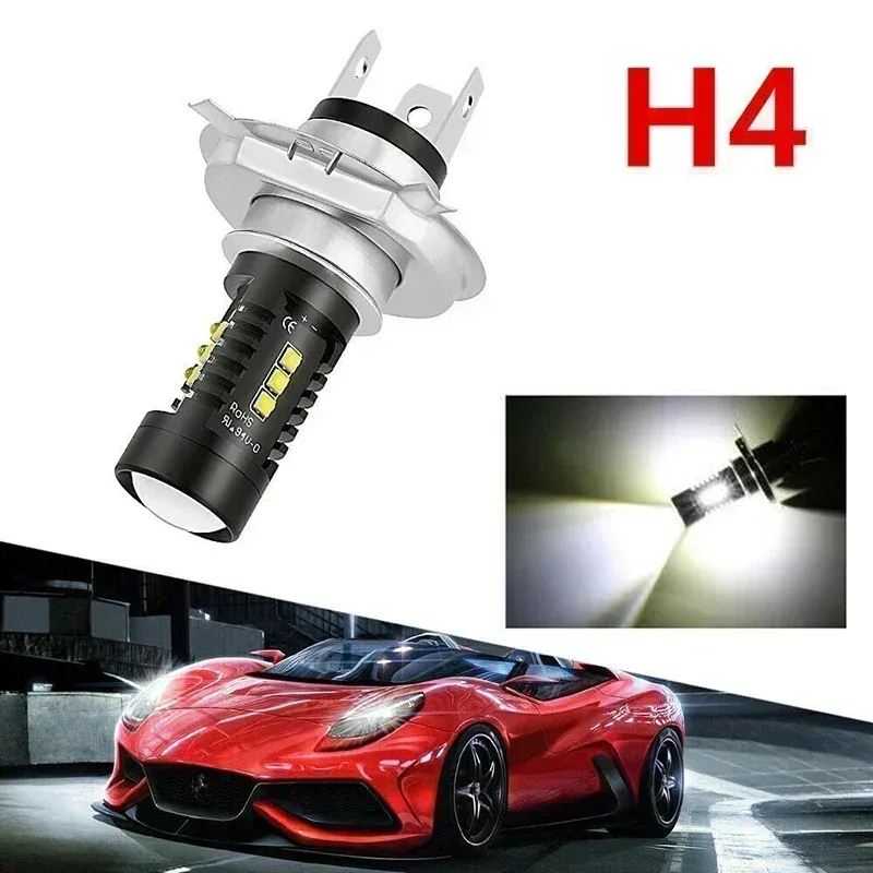 Kit de Conversão de Lâmpadas de Farol LED H4 9003 HB2 9003 60W 1800LM 6000K Lâmpada de Farol LED COB para Carro com Luz Alta/Baixa