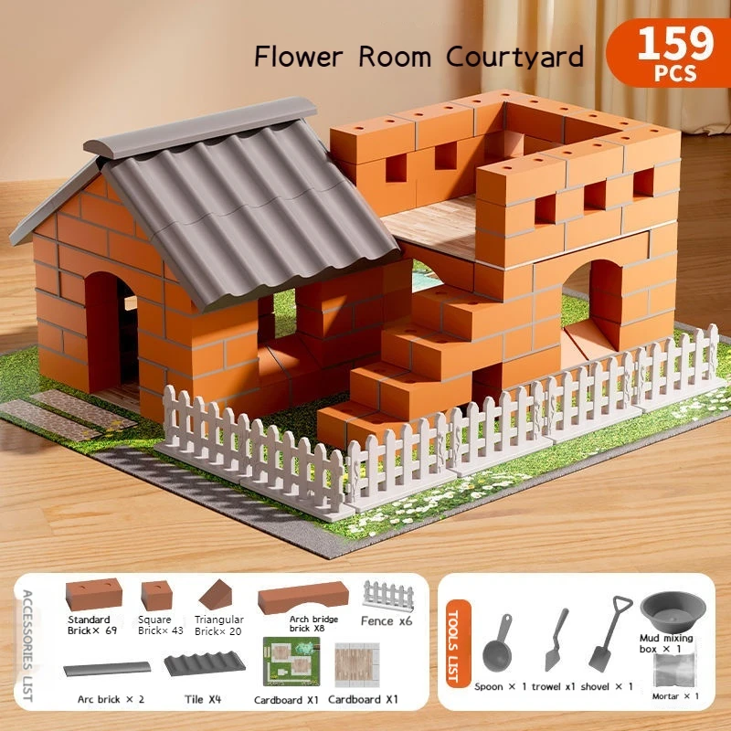 Mini DIY Abricklayer Buildsahouse Cottage Building Villa Simulation Mini Brick Assembly Block Children House Building Toy Gift 5