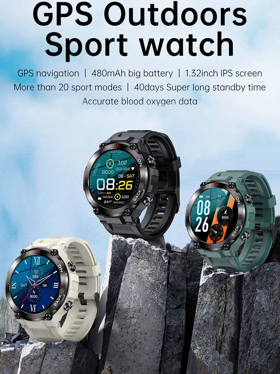 LEMFO  LEM-K37 GPS Ʈ ġ, ߿  Ʈġ, IP68 , 480Mah 40  , 360*360 HD ȭ, T-REX 2
