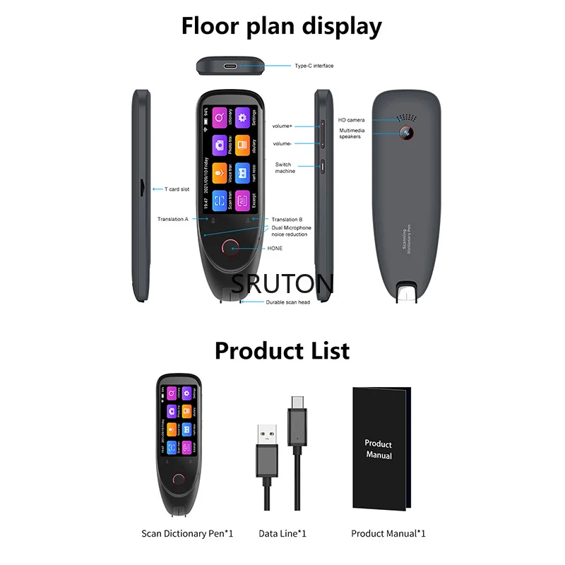 Original S50 Multifunction Pen Scanner 112 Languages Translation Pen Scanner Instant Text Scanning Reading Translator Device
