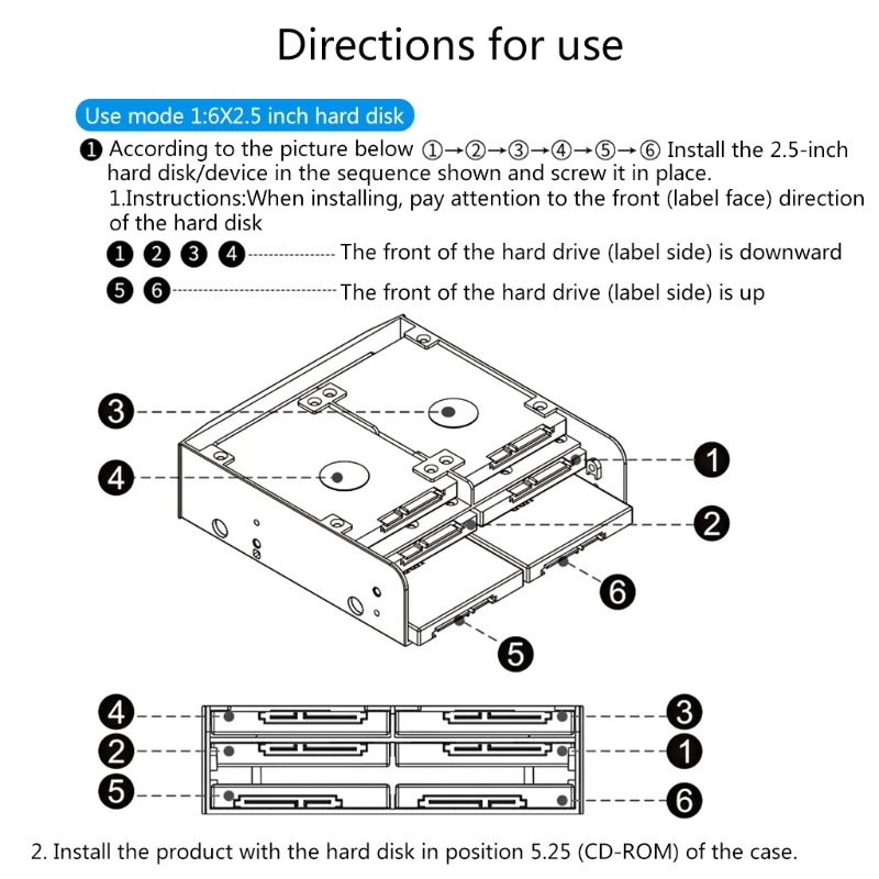 OImaster MR-8802 HDD Cage Rack 5.25 Inch Device for 6 x2.5'' SSD Multi-function Combination Hard Disk Conversion Bracket 6 S8ccaa9e94c8e46a8acac7f01ef5b09ecE