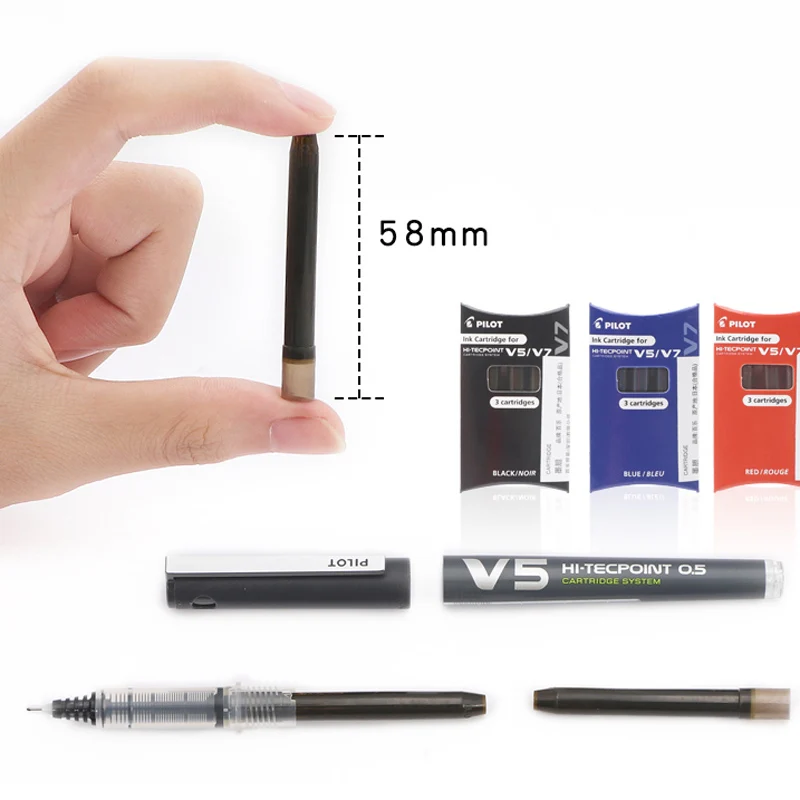 Pilot V7 Ricariche Per Penna A Punta A Scomparsa - Confezione Da 12 Pezzi, Colore Blu, Punta Ago Indeformabile - 5