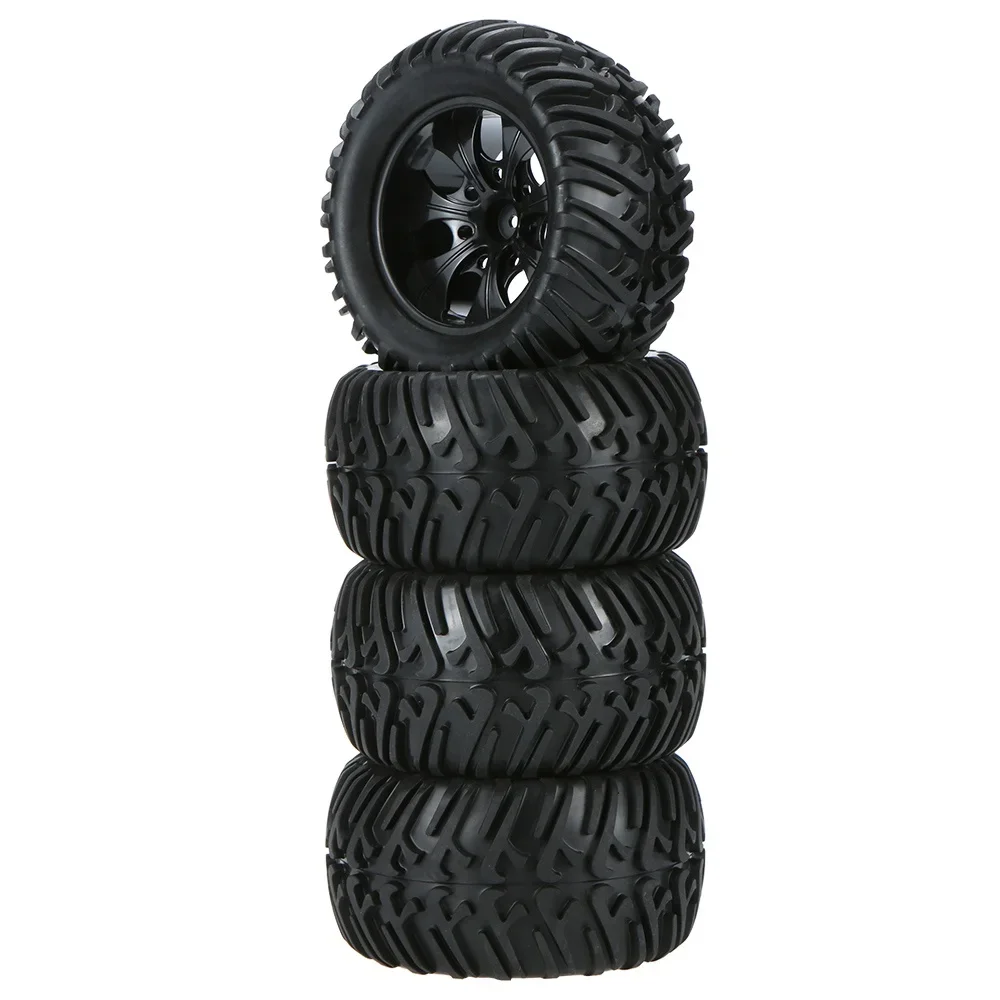 1/10 몬스터 트럭 타이어 휠 버기, RC카 크롤러 Traxxas Scx10 REDCAT HPI HSP용, 120mm, 125mm, 4 개