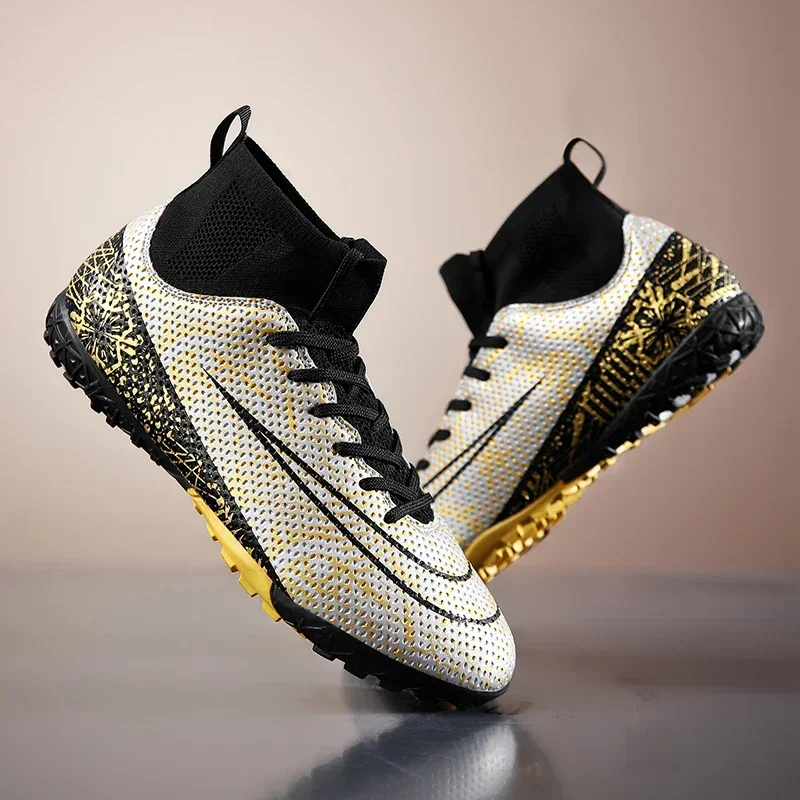 

Men Breathable Indoor Soccer Shoes Futsal Flying Woven Turf Soccer Football Sneakers Cleats Unisex Outdoor Sports Shoes Training