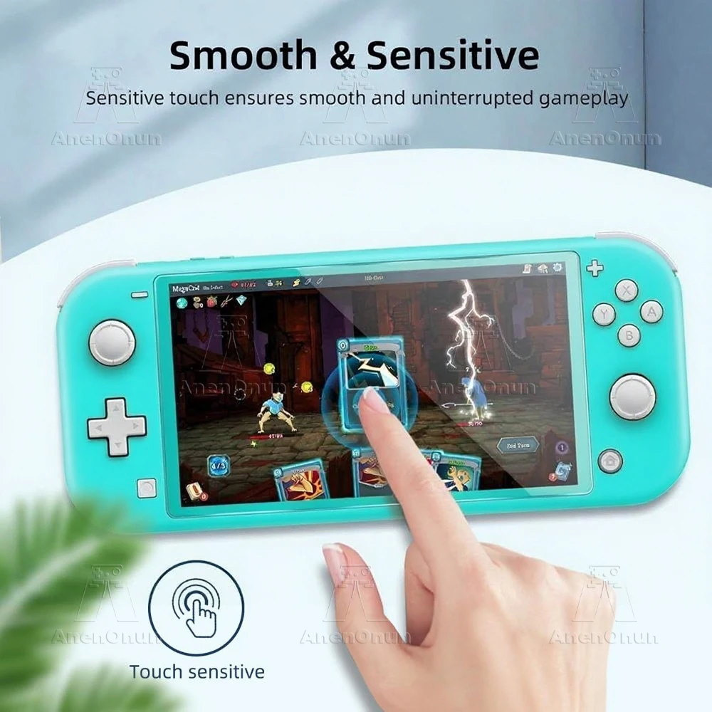 Bruchsicheres gehärtetes Glas für Switch Lite, kratzfest, Anti-Fingerabdruck, Härte 9H, 2,5D, gebogene Kante, Ultra-HD-Displayschutz – Detail 4
