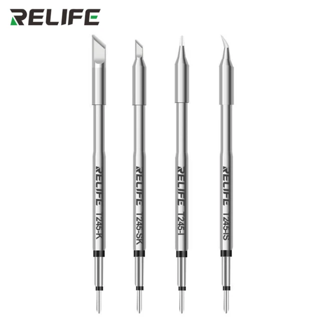 RELIFE RL-T245 Universal Soldering Iron Tips Lead Free Welding Nozzle Grip Compatible JBC Cartridges Soldering Station hole saw set Tool Sets