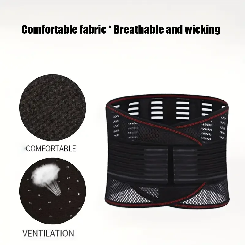 Lumbar Support Belt Compression Waist Support Belt Breathable Mesh Lower Back Brace Adjustable Elastic Pain Relief Spine