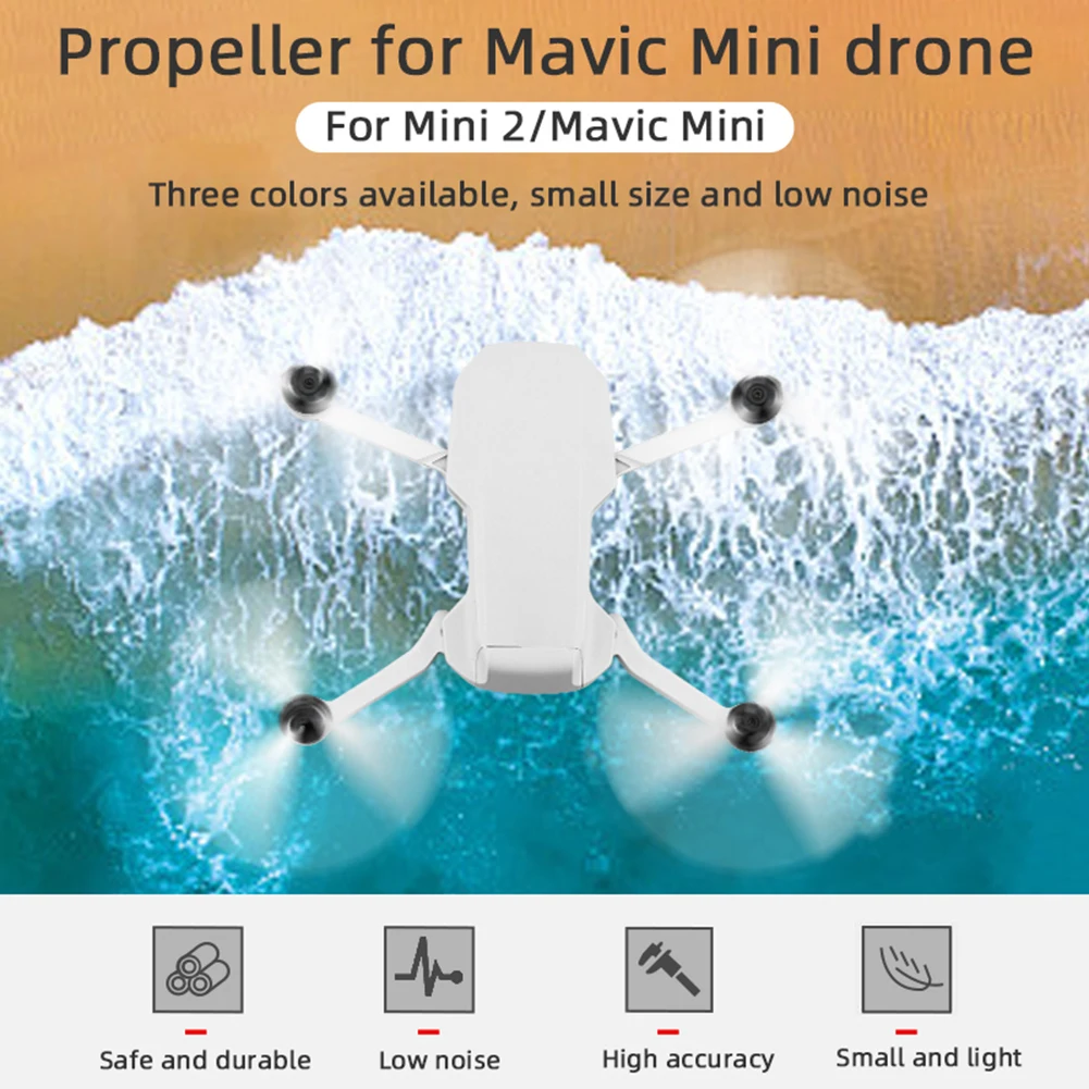 DJI Mavic Mini 2/Mini 3-Blades용 2쌍 PC 소형 드론 프로펠러 퀵 릴리스 소품 예비 부품 액세서리
