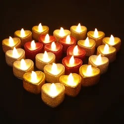Bougies décoratives électroniques en forme de cœur, veilleuse d'amour romantique pour chambre d'adultes, pour mariage, saint valentin 