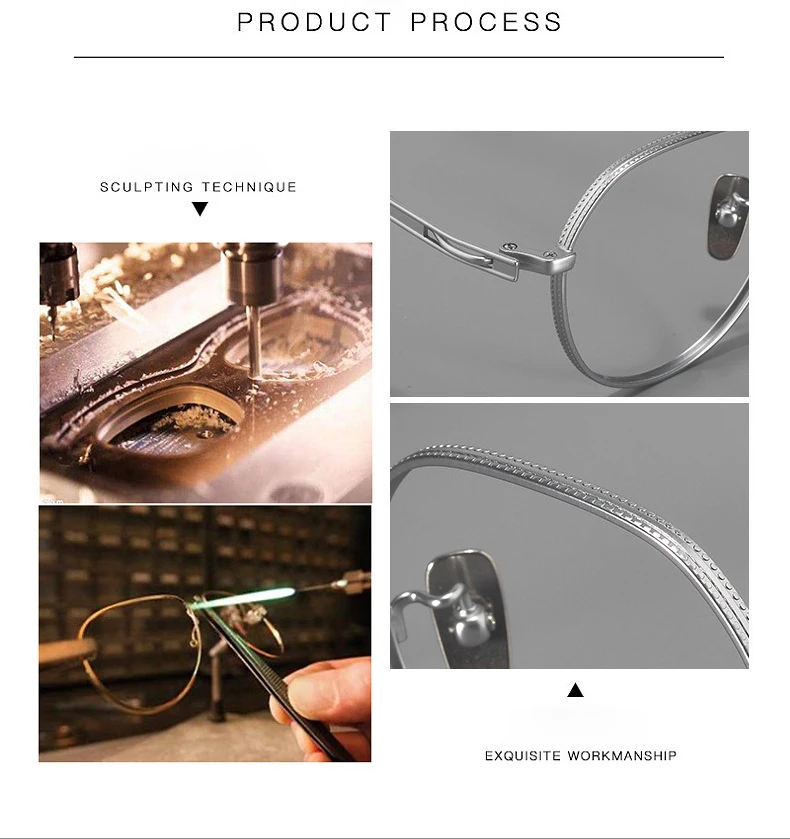 USA Marke Replik Reines Titan Brillen Luxus Runde Ultraleichte Brille Unregelmäßige Brille für Mann – Detail 5