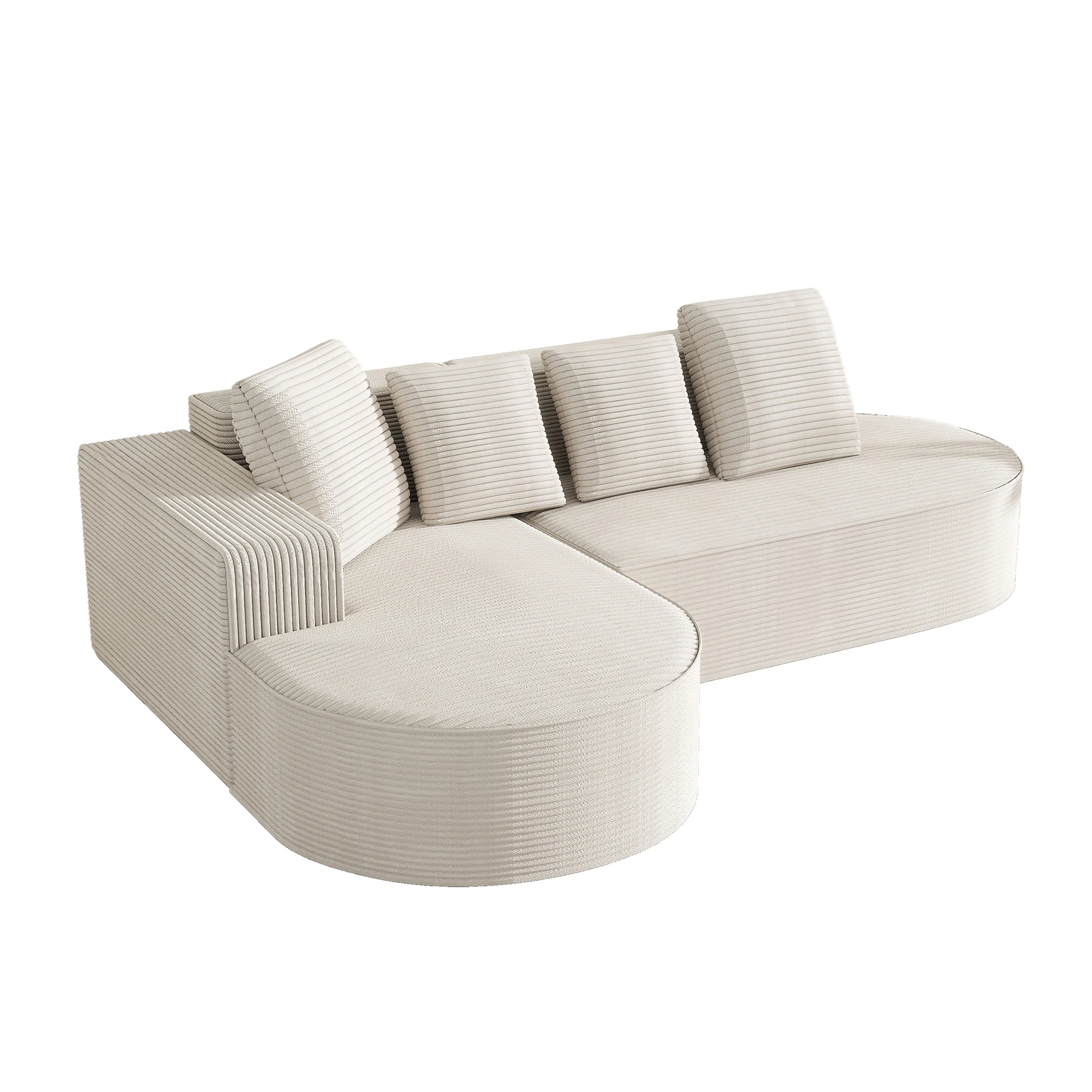 Vollständig komprimiertes, knochenloses Sofa, keine Montage erforderlich, modulares Kombinationssofa, modernes Cloud-Style-Kombinationssofa mit tiefer Sitzfläche – Detail 16
