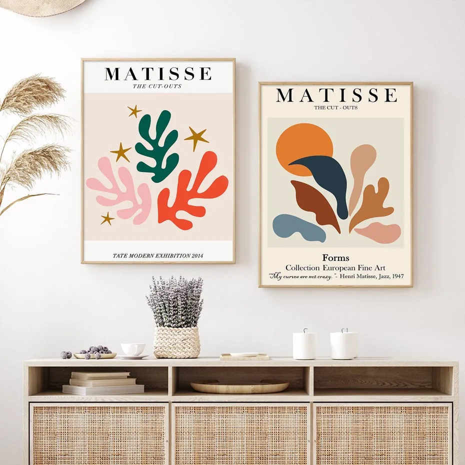 

Новая разноцветная Картина на холсте с абстрактными листьями Matisse, настенные картины, плакаты и принты для гостиной, офиса, домашнего декора
