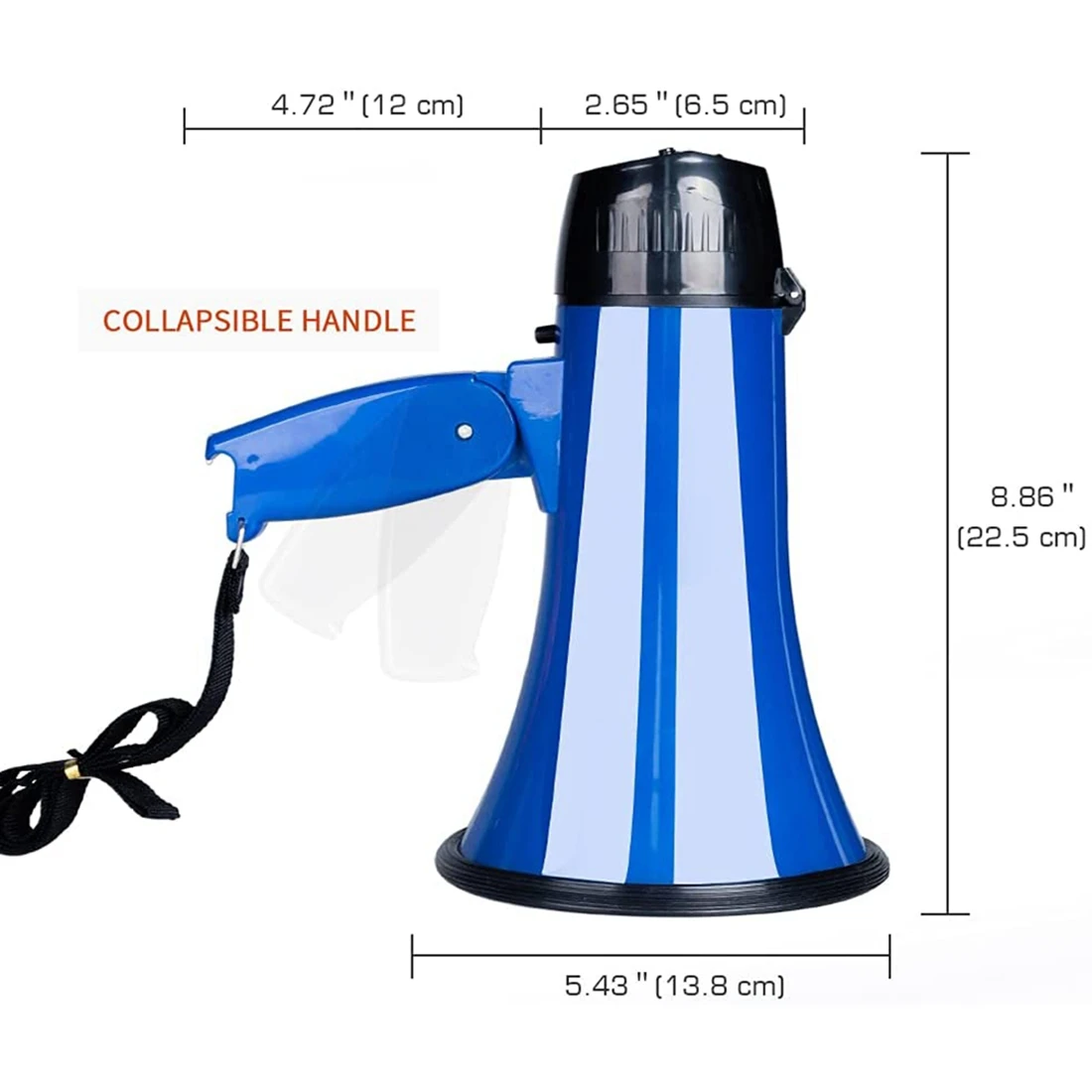 25 Watt Compact Megaphone Speaker PA Bullhorn Built-in Siren, Voice Recorder, Bottle Opener handheld megaphone