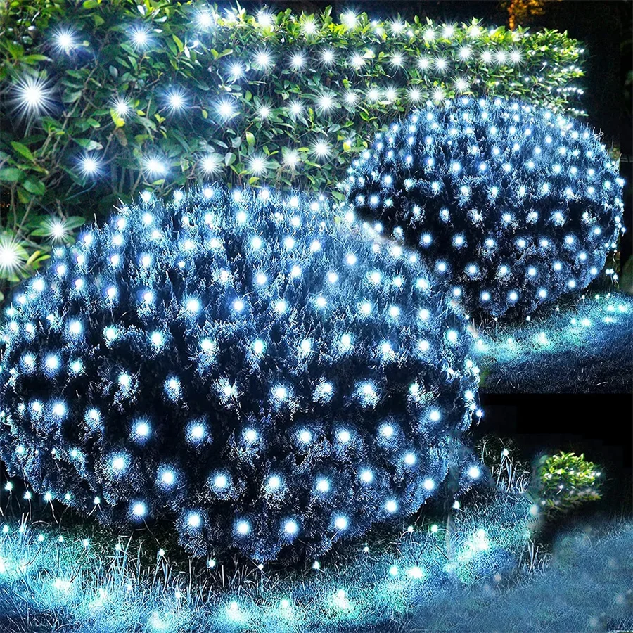 

2X3M 3X3M 4.5X1.5M LED Net String Lights Outdoor Christmas Mesh Curtain Fairy Light Garlands For Party Wedding Tree Bushes Decor