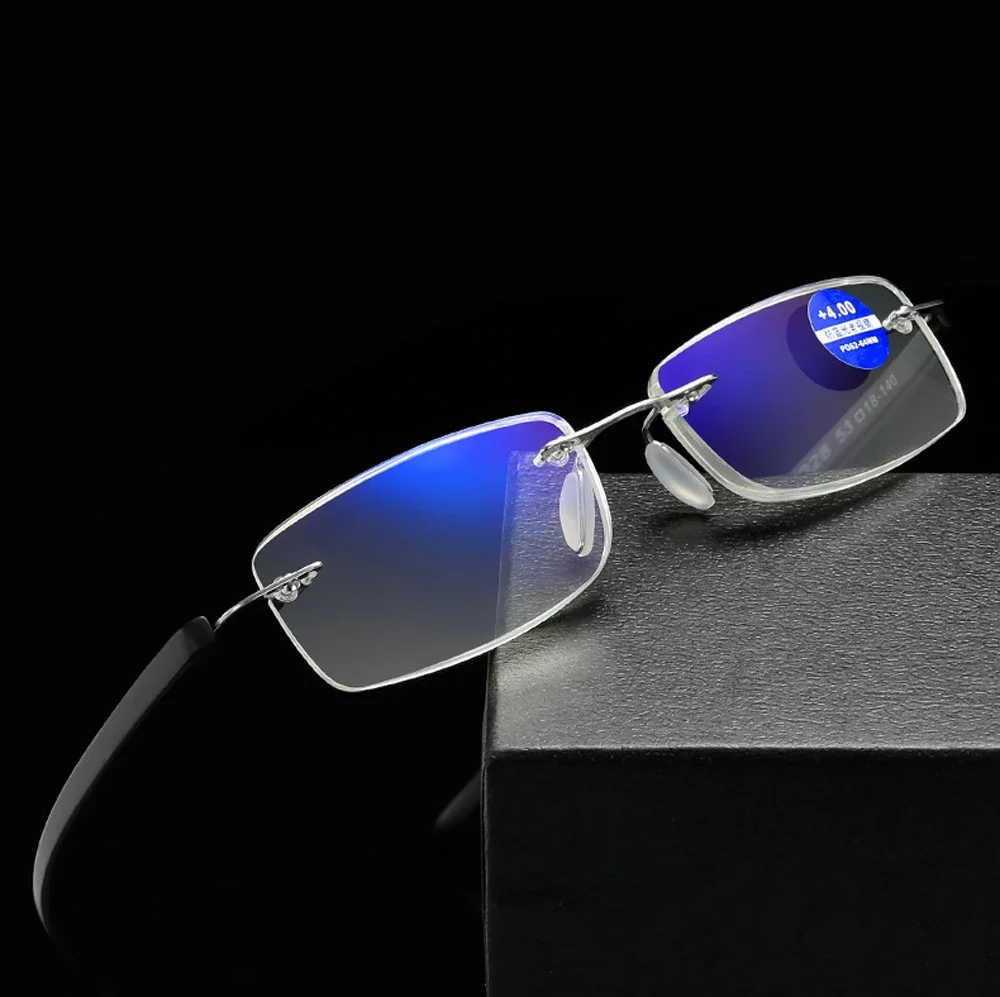 

Ultralight Reading Glasses Women Men Rimless Resin Frame Classic High Quality Anti Blu Ray Anti Fatigue +1 +2 +3 to +4