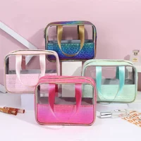 Washroom Storage Bag Laser Colorful Swimming Bath Storage Bag Large Capacity Waterproof Transparent Handheld Portable Large Capa 1