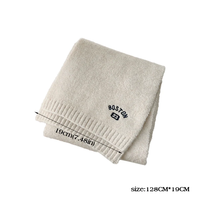 Kids Winter Scarf Letter Embroidery Knitted Warm Scarves For Boys Girls Outdoor Coldproof Children Woolen Neckerchief