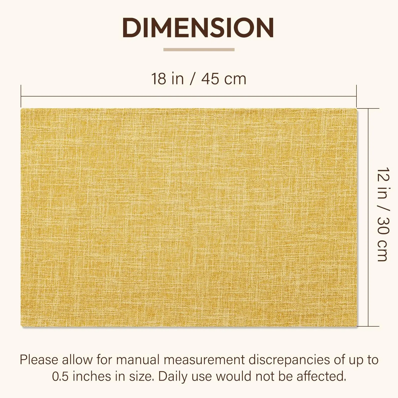 Set of 4 Dual-Layered Faux Linen Heat Resistant Placemats