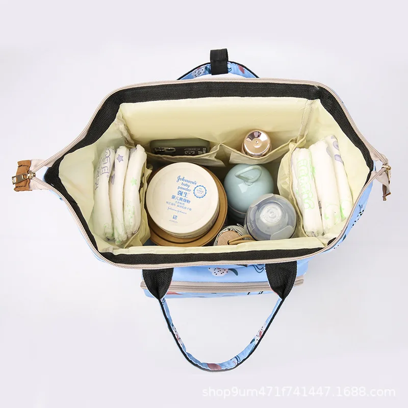 Lightweight Portable Women's Backpack Bottle Insulation Storage Bag Fashion Mom Backpack New Cartoon Printed Mommy Diaper Bags