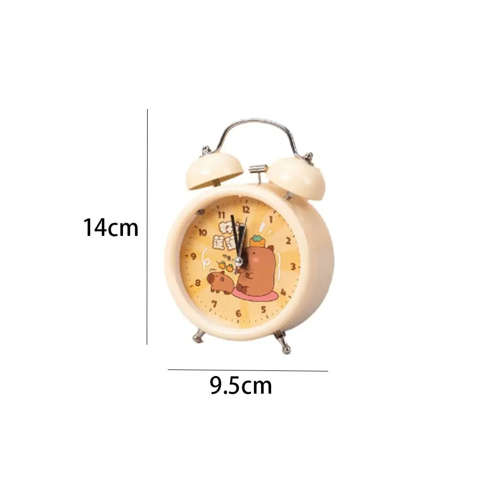 Cute Capybara Children Alarm Clock Double Bell Home Decoration Clock Mechanical Alarm Desk Digital Clock Table Clock