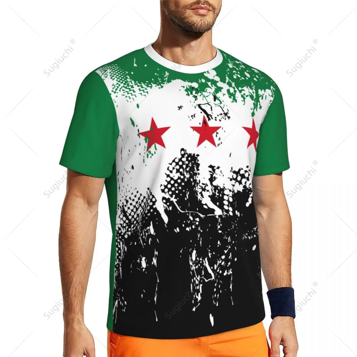 Syria Flag 1932-1963 3D Printed Men Sports T-shirt