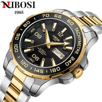NIBOSI Fashion Men's Mechanical Watches Luxury Meteorite Dial Automatic Watch For Men Date Week Waterproof Movement Clock Man