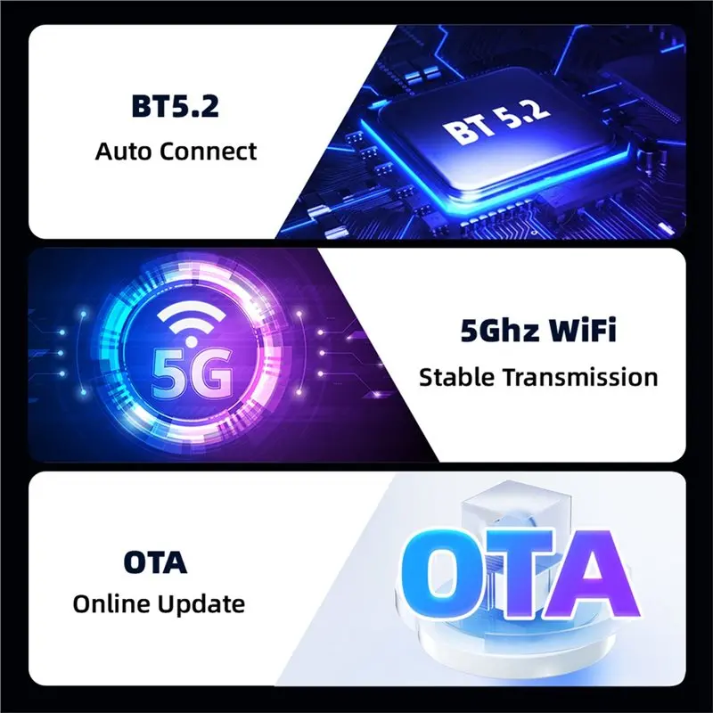 AED7-3In1 무선 카플레이 어댑터 스마트 카플레이/안드로이드 오토/에어플레이 USB 동글 블루투스5.2 유선 카플레이를 무선으로